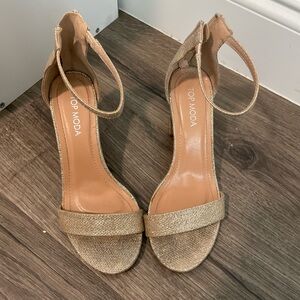 TOP Moda Women's Glittering Gold Heels